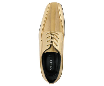 Viotti 179 Gold Men’s Patent Leather Derby Shoes