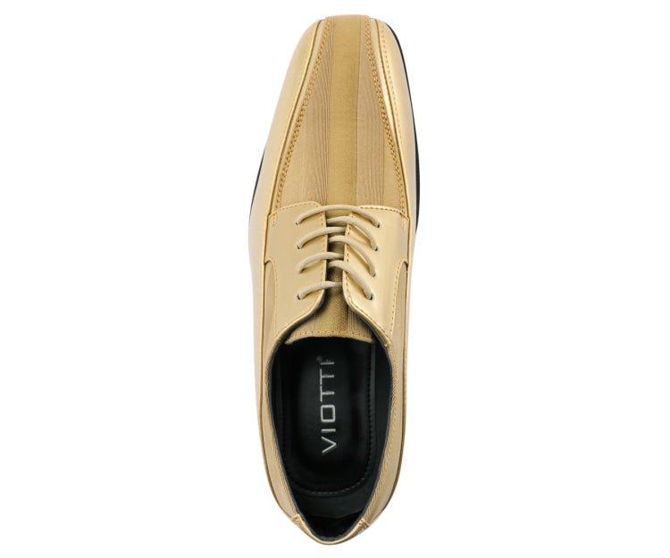 Viotti 179 Gold Men’s Patent Leather Derby Shoes