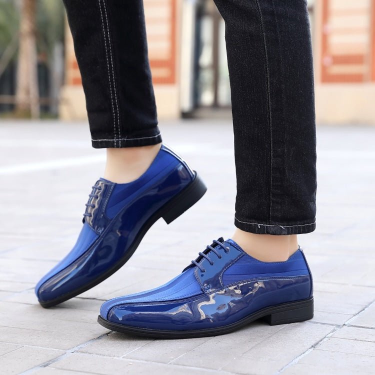 Viotti 179 Men's Royal Blue Patent Leather Derby Shoes