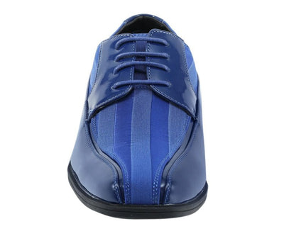 Viotti 179 Men's Royal Blue Patent Leather Derby Shoes