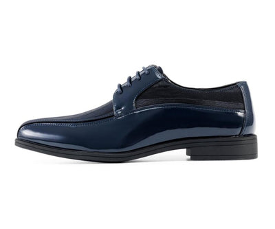 Viotti 179 Navy Men’s Patent Leather Derby Shoes