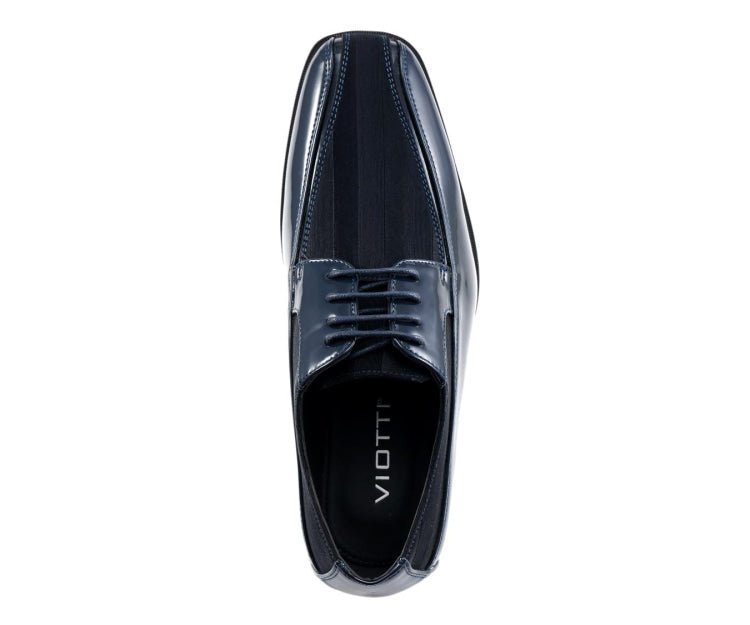 Viotti 179 Navy Men’s Patent Leather Derby Shoes