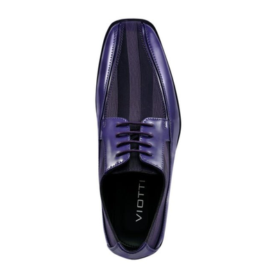 Viotti 179 men's purple lace-up dress shoe, top view