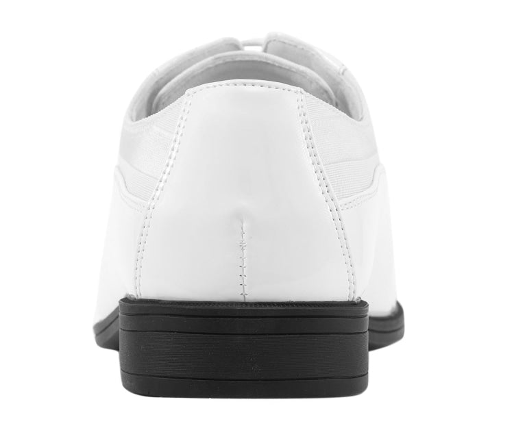 Viotti 179 White Men’s Patent Leather Derby Shoes