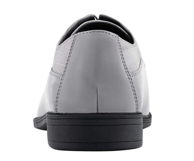 Viotti American Brand 179 Grey Men’s Patent Leather Derby Shoes