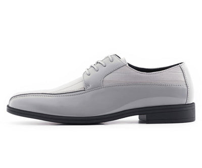 Viotti American Brand 179 Grey Men’s Patent Leather Derby Shoes