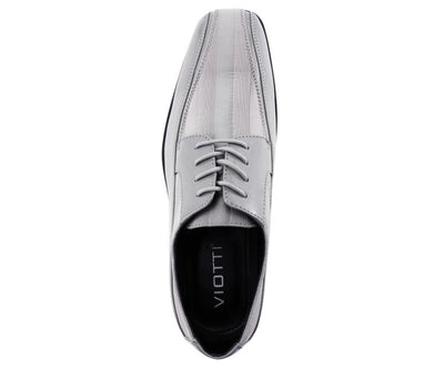 Viotti American Brand 179 Grey Men’s Patent Leather Derby Shoes