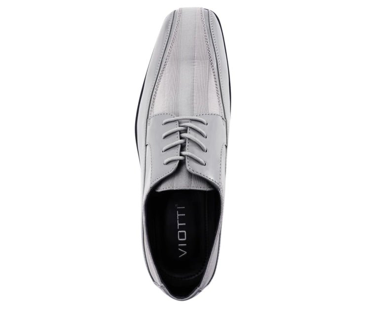 Viotti American Brand 179 Grey Men’s Patent Leather Derby Shoes