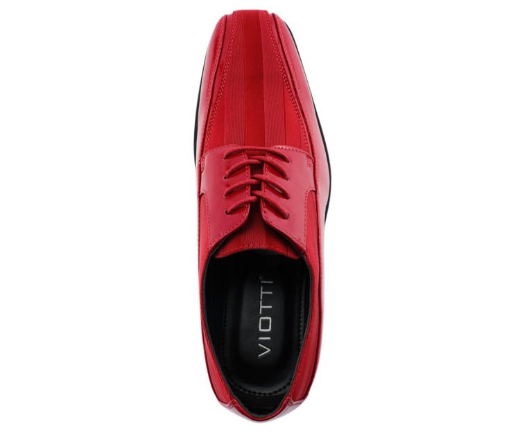 Viotti Crimson Elegance Men's Patent Leather Dress Shoes