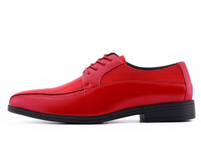 Viotti Crimson Elegance Men's Patent Leather Dress Shoes