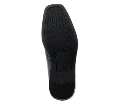 Viotti Dapper Black Derby Shoes With Satin Flair Men’s Patent Leather