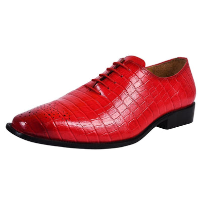 Liberty Zeno Walter Small Croco Leather Lace up Oxford Dress shoes