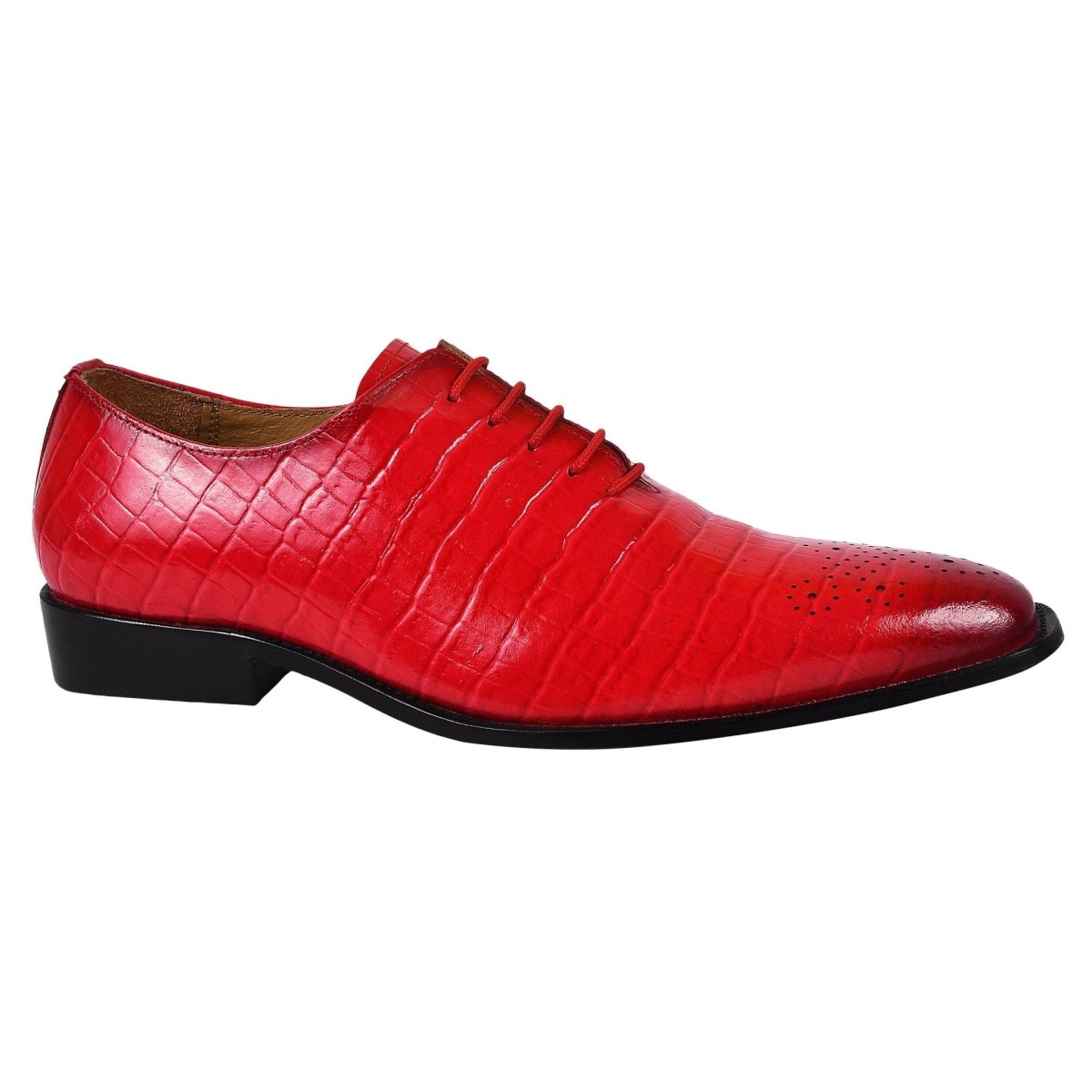 Liberty Zeno Walter Small Croco Leather Lace up Oxford Dress shoes