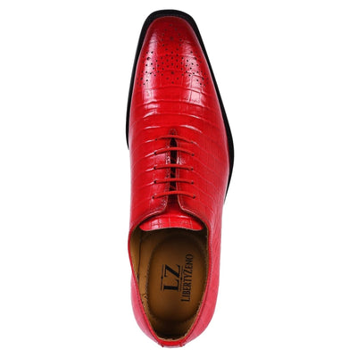 Liberty Zeno Walter Small Croco Leather Lace up Oxford Dress shoes