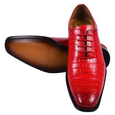 Liberty Zeno Walter Small Croco Leather Lace up Oxford Dress shoes
