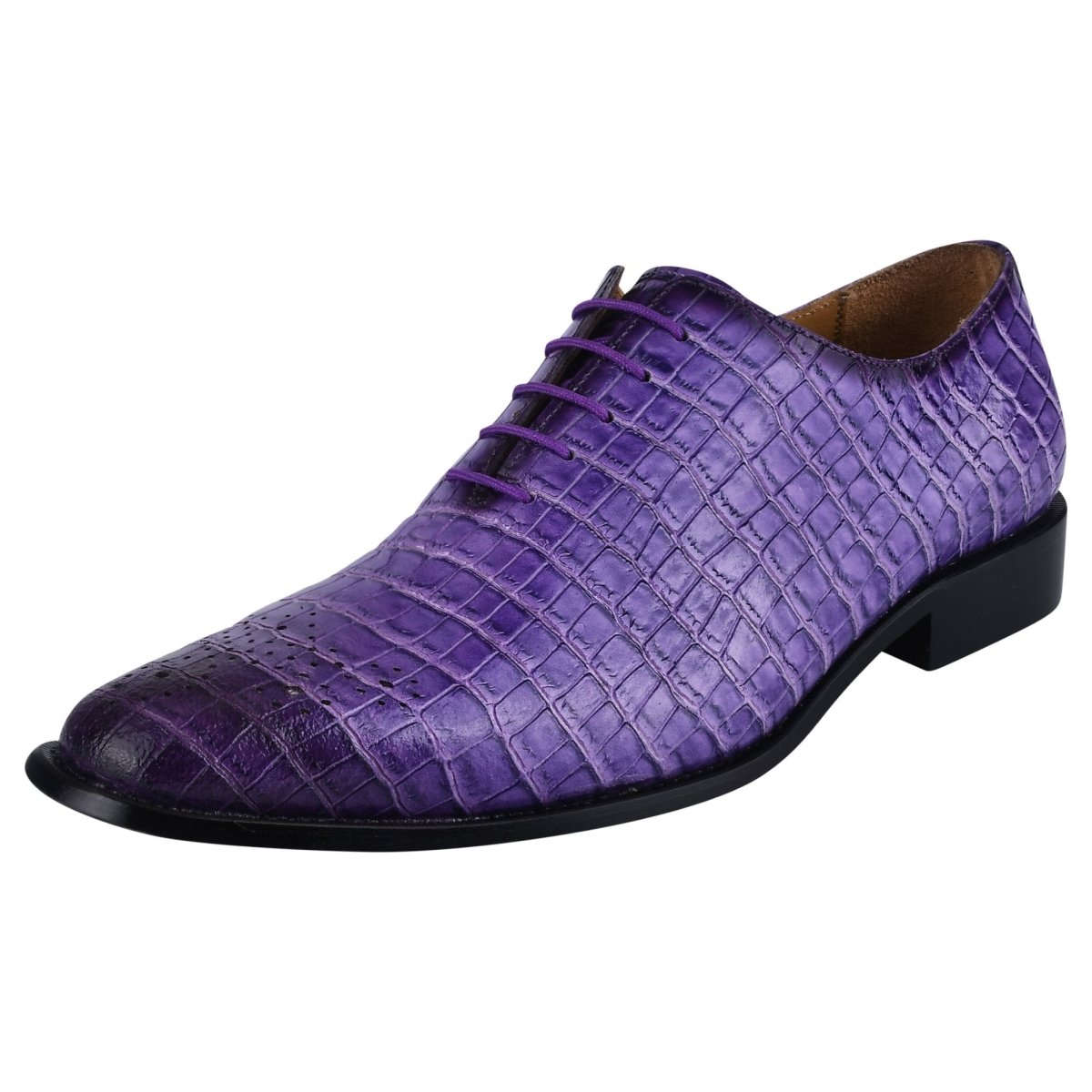 Liberty Zeno Walter Small Croco Leather Lace up Oxford Dress shoes