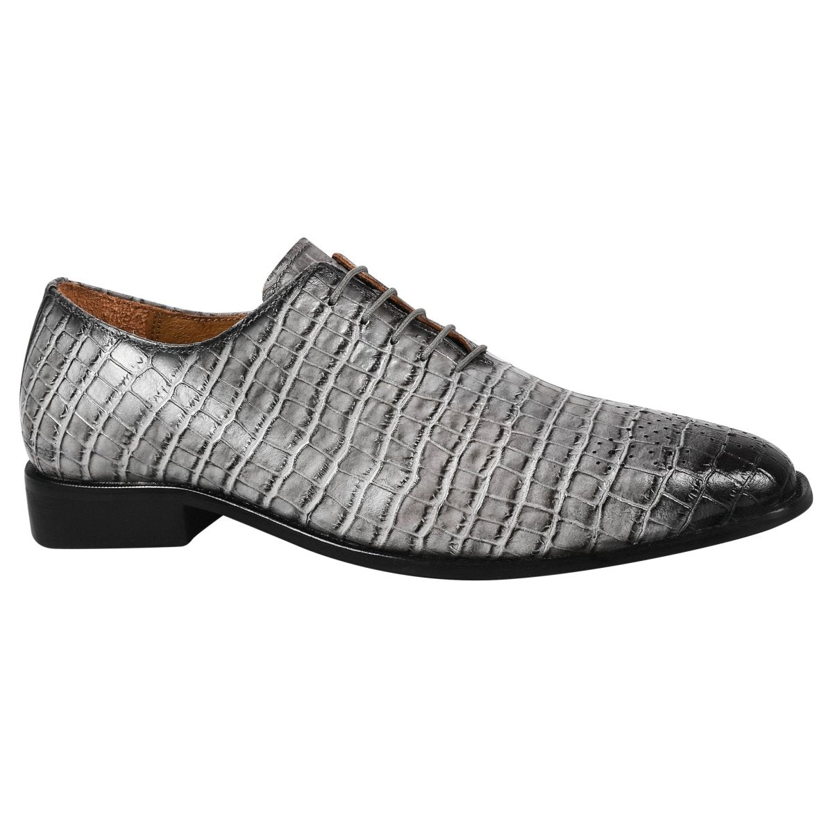 Liberty Zeno Walter Small Croco Leather Lace up Oxford Dress shoes