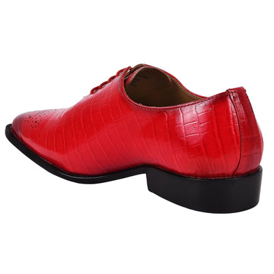 Liberty Zeno Walter Small Croco Leather Lace up Oxford Dress shoes