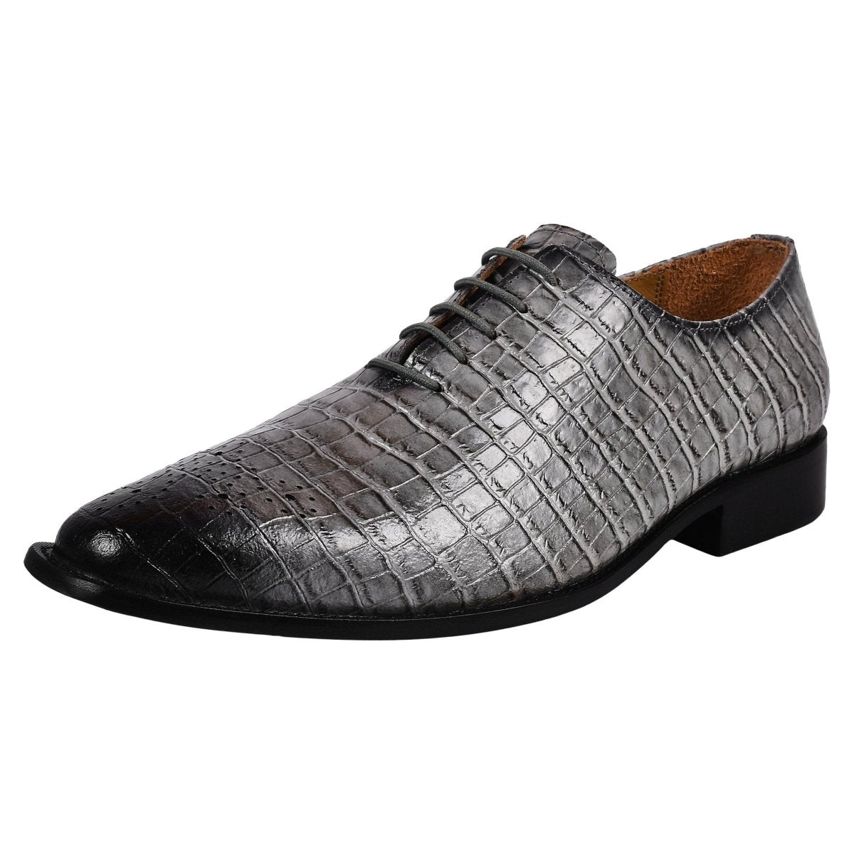Liberty Zeno Walter Small Croco Leather Lace up Oxford Dress shoes