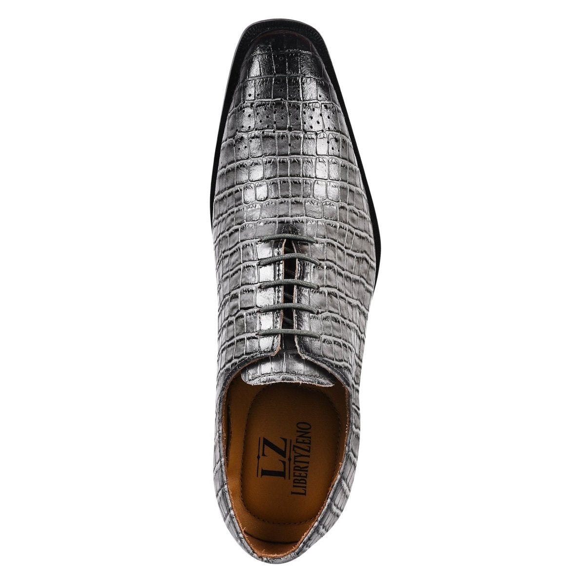 Liberty Zeno Walter Small Croco Leather Lace up Oxford Dress shoes