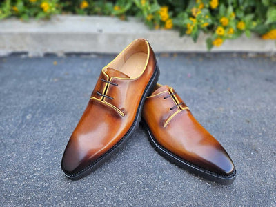 Carrucci Shoes Whole Cut Derby With Lug Sole Lightweight KS480101