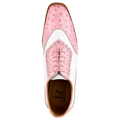 Liberty Zeno William Genuine Leather Two Tonned LizardOstrich Print Oxford Shoes
