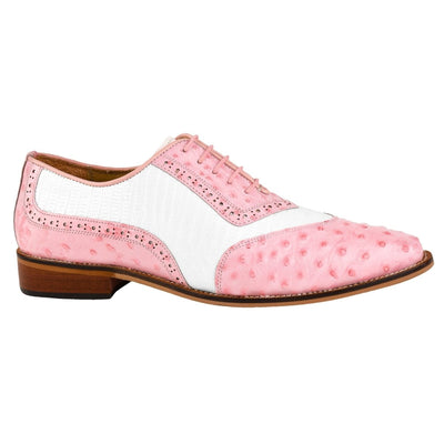 Liberty Zeno William Genuine Leather Two Tonned LizardOstrich Print Oxford Shoes