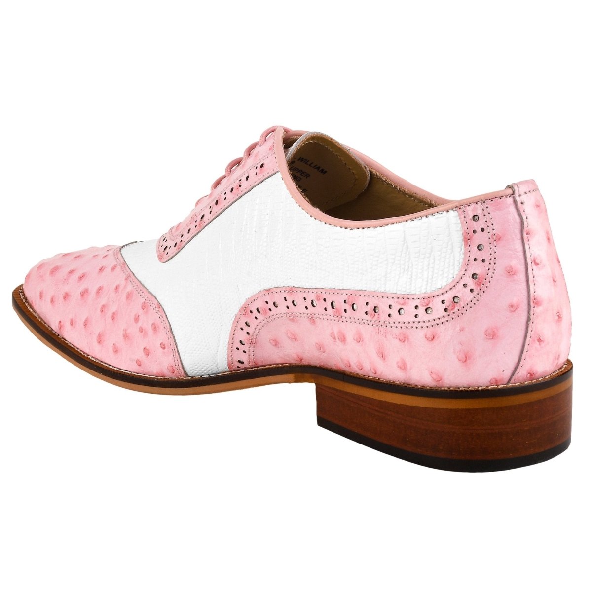 Liberty Zeno William Genuine Leather Two Tonned LizardOstrich Print Oxford Shoes