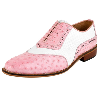 Liberty Zeno William Genuine Leather Two Tonned LizardOstrich Print Oxford Shoes