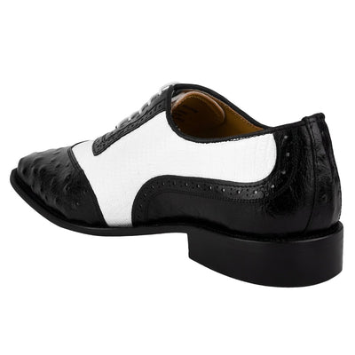 Liberty Zeno William Genuine Leather Two Tonned LizardOstrich Print Oxford Shoes