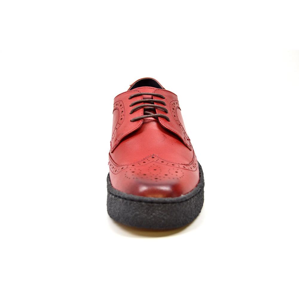 British Walkers Playboy Wingtip Men's Low Cut Brick Red Leather Shoes Custom Color view 4