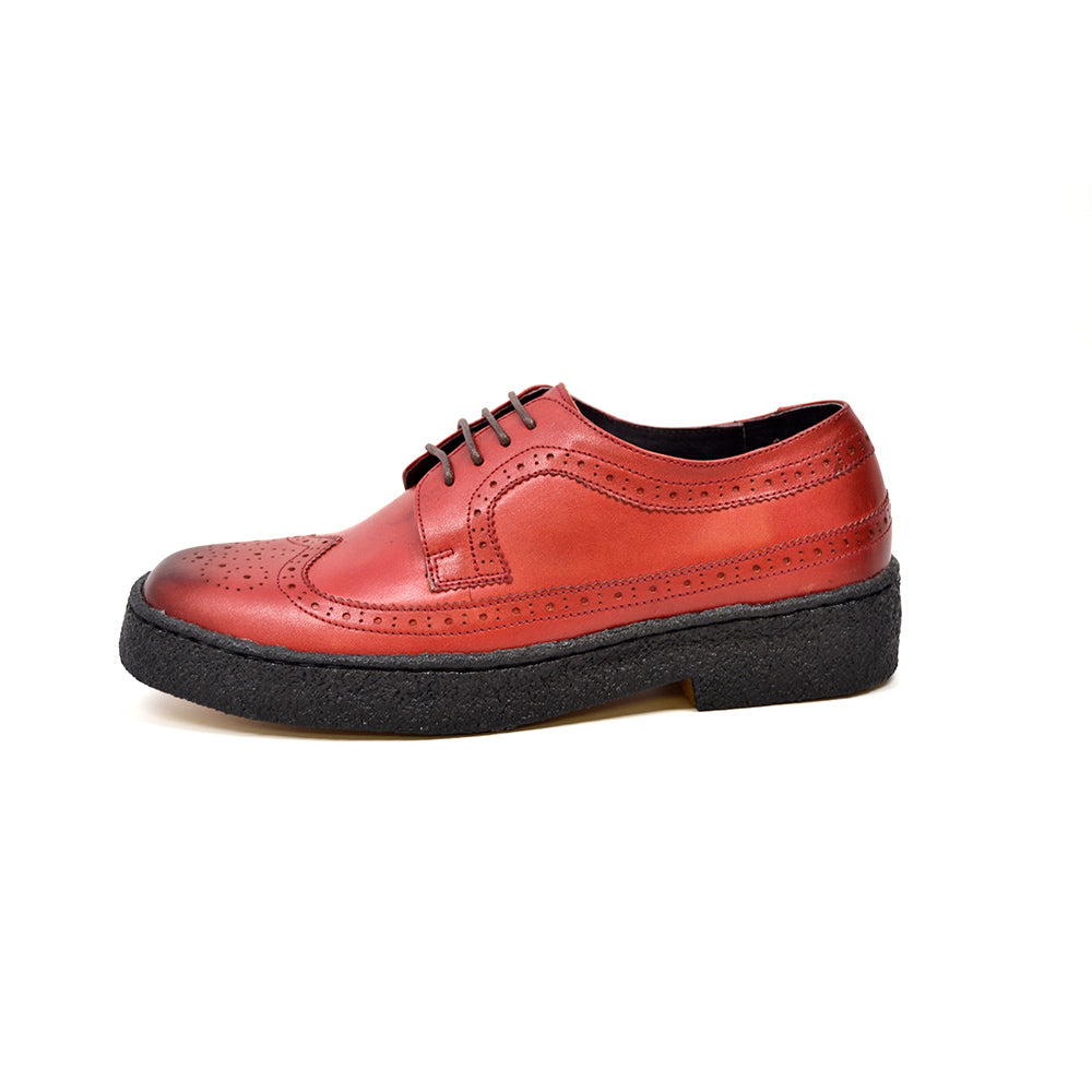British Walkers Playboy Wingtip Men's Low Cut Brick Red Leather Shoes Custom Color view 5