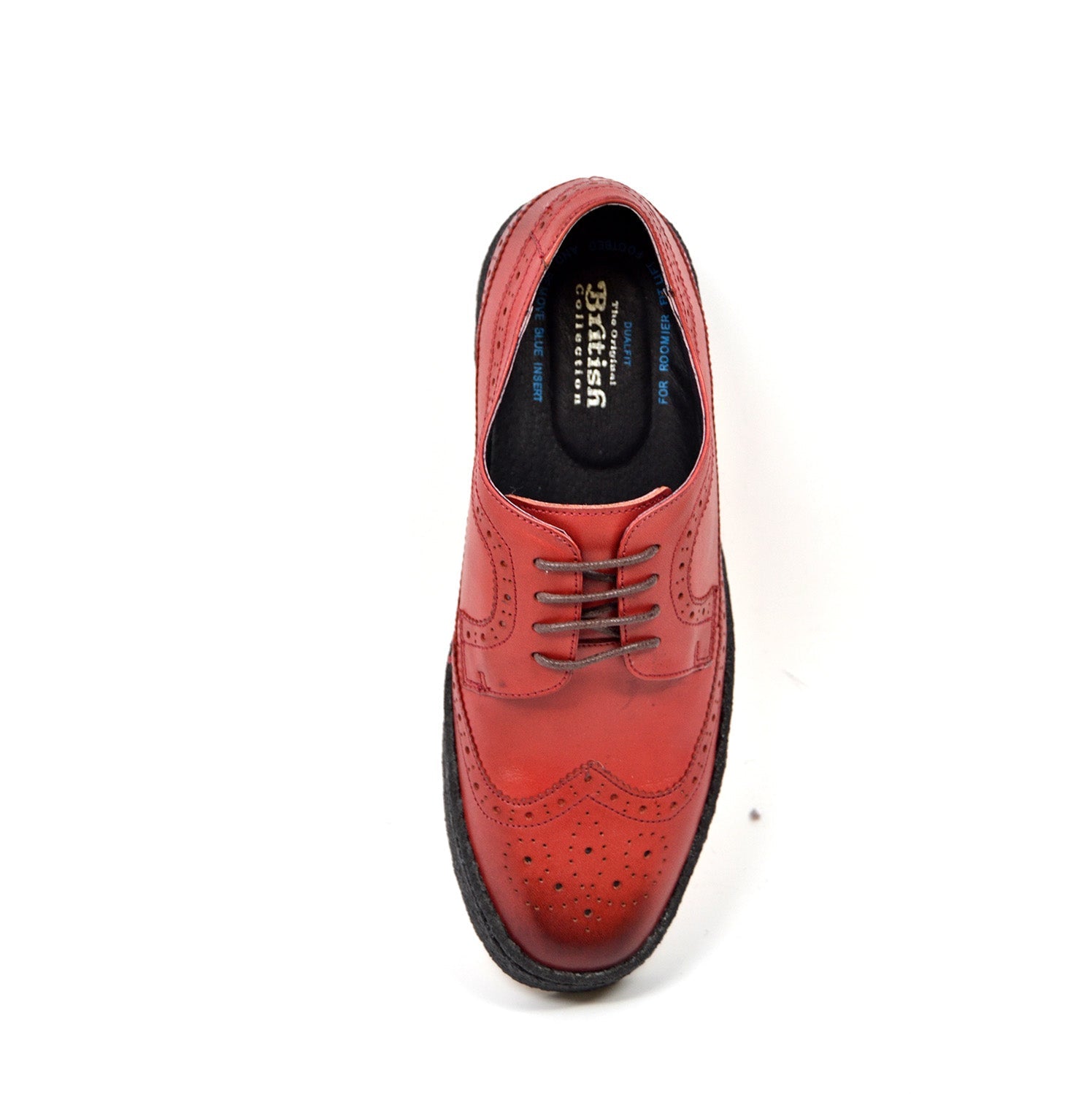 British Walkers Playboy Wingtip Men's Low Cut Brick Red Leather Shoes Custom Color view 7