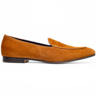 Zelli Italia Men's 16-681-CGN X Italian Sueded Goatskin Loafer, Cognac