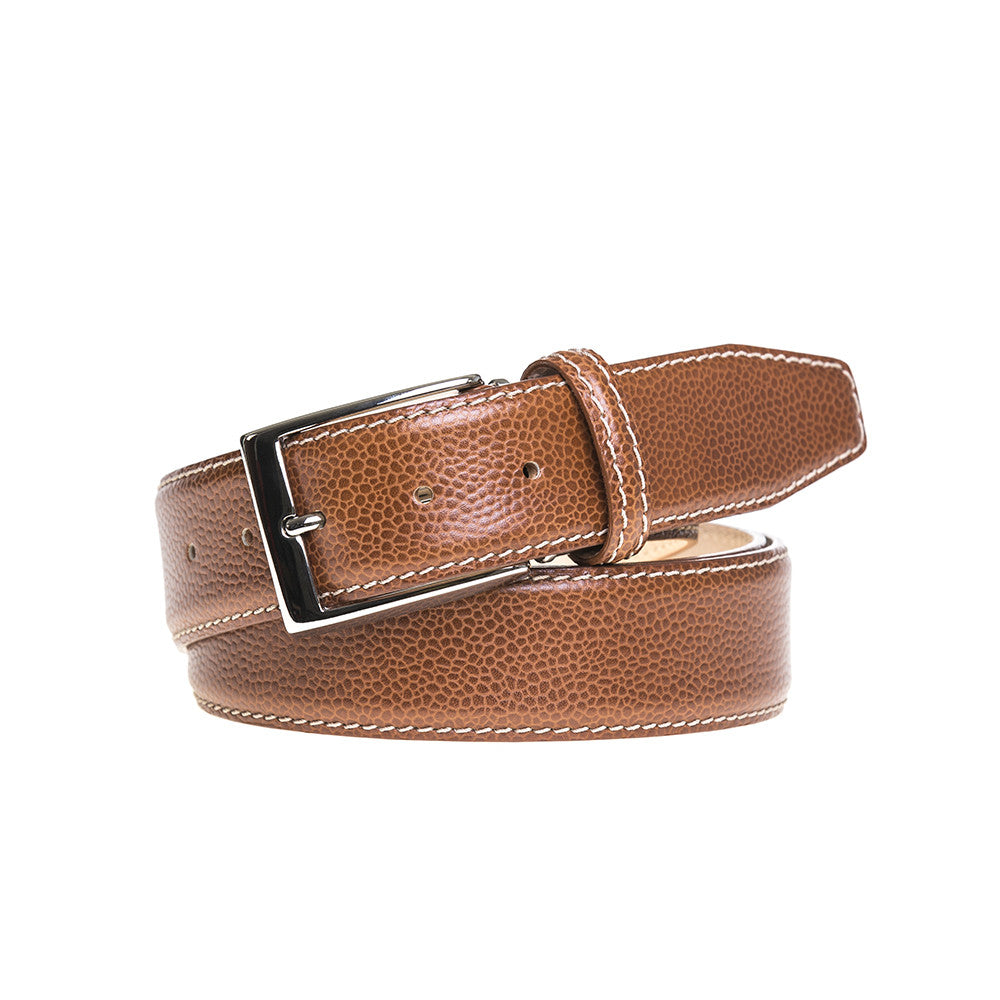 Cognac French Pebble Grain Belt