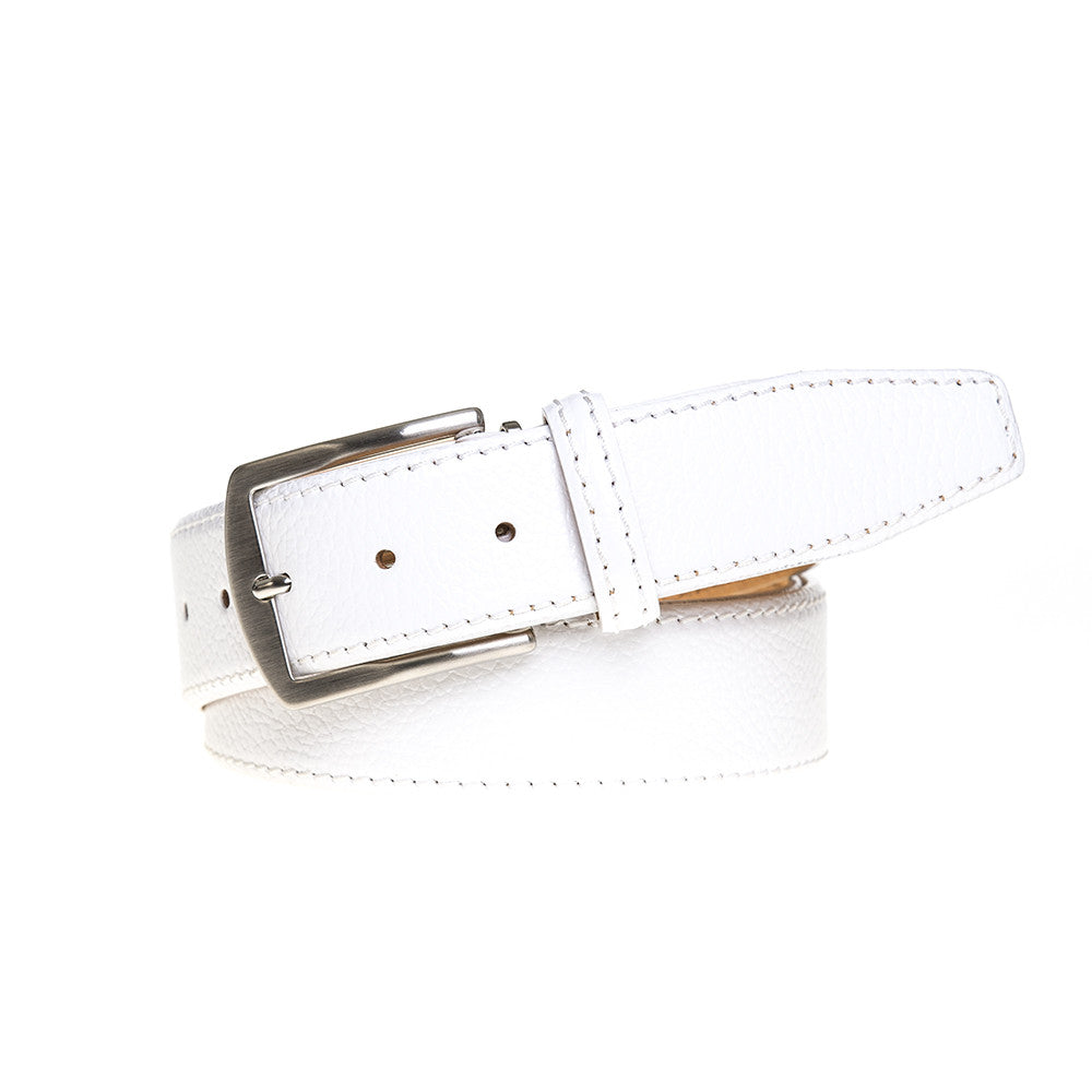 White Italian Pebble Grain Belt