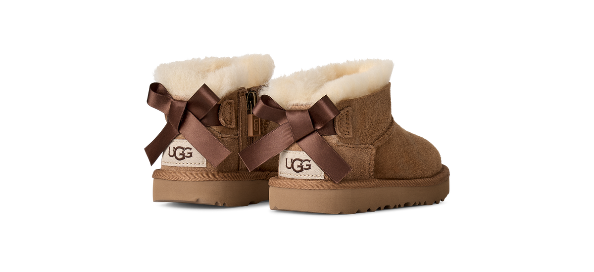 UGG Ultra Mini Bailey Bow Toddlers' (TD) Boots — Chestnut Sheepskin