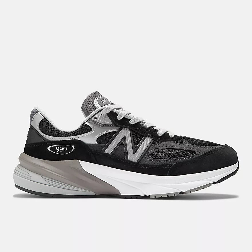 New Balance 990v6 Made in USA Men's Sneakers (D width) — Black Suede Low-Top