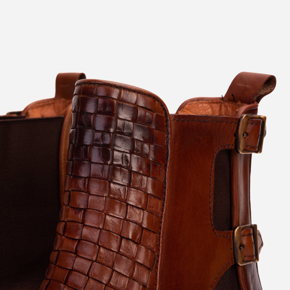 Vinci Leather The Rolls Boot Woven Tan Leather Double Monk Strap Handmade Men Shoe – product view 11