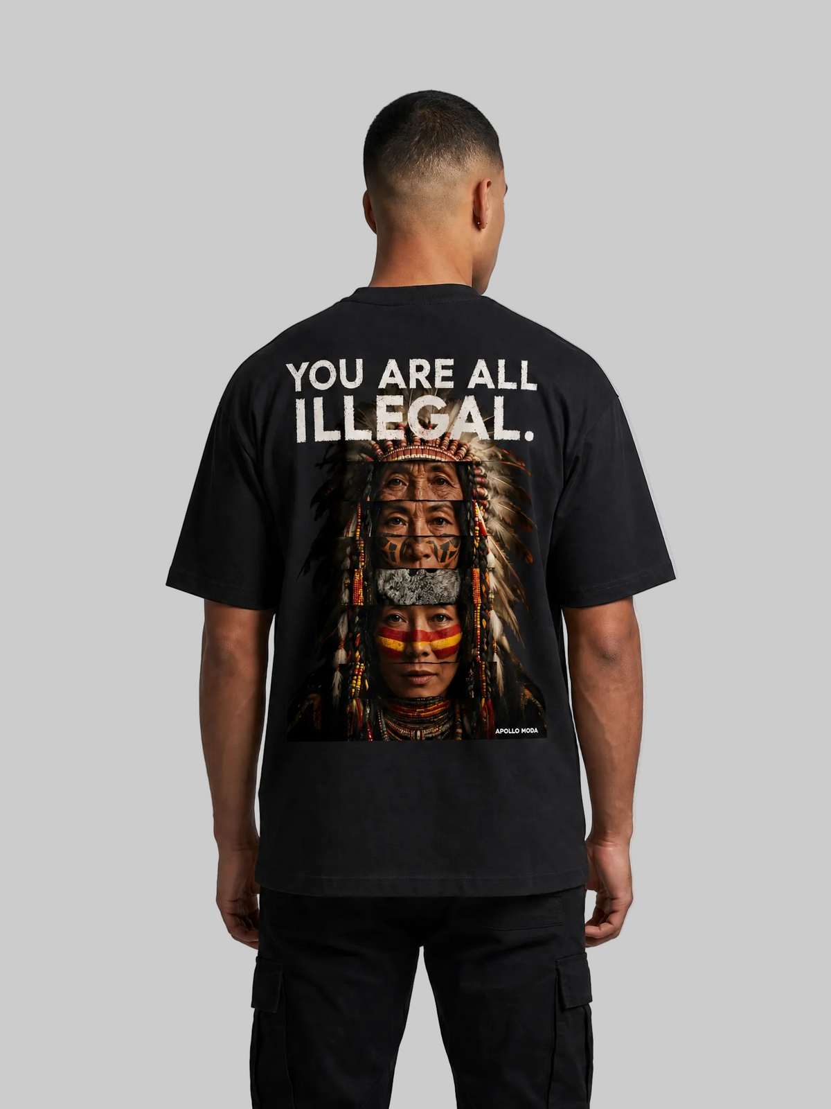 Apollo Moda  'You Are All Illegal' Oversized Heavyweight Graphic Tee – main view