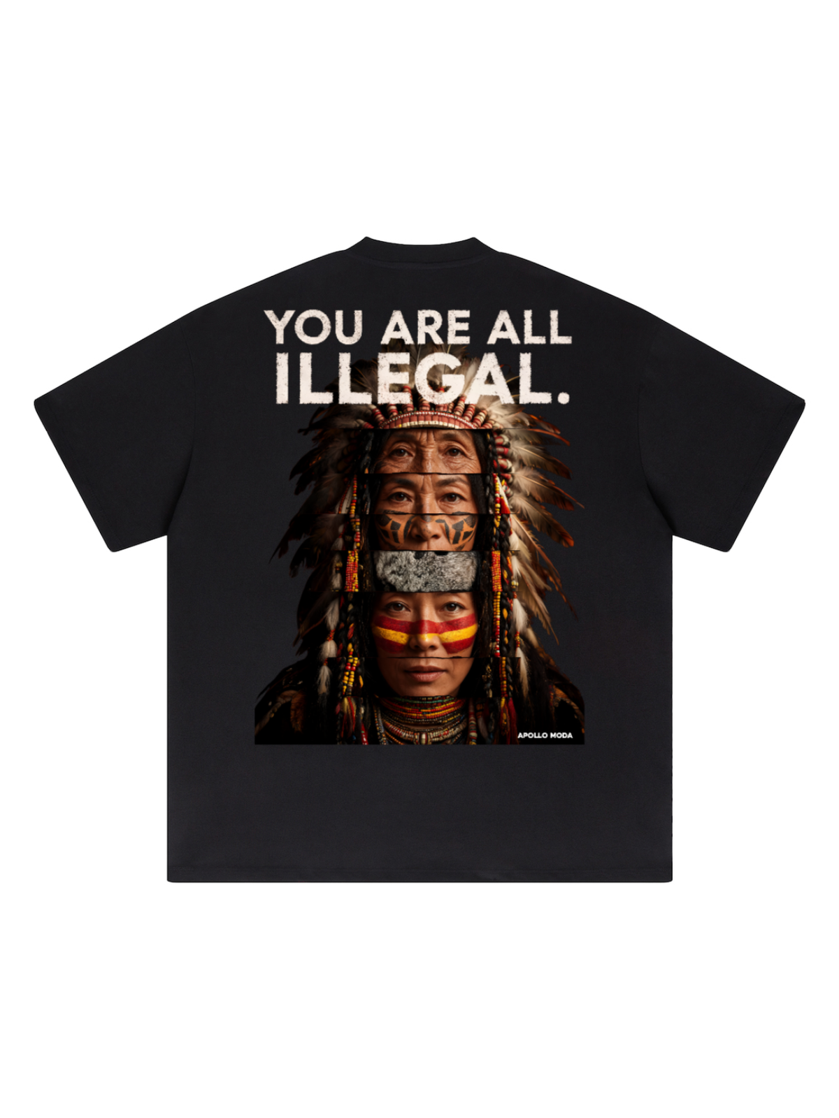 Apollo Moda  'You Are All Illegal' Oversized Heavyweight Graphic Tee – product view 2