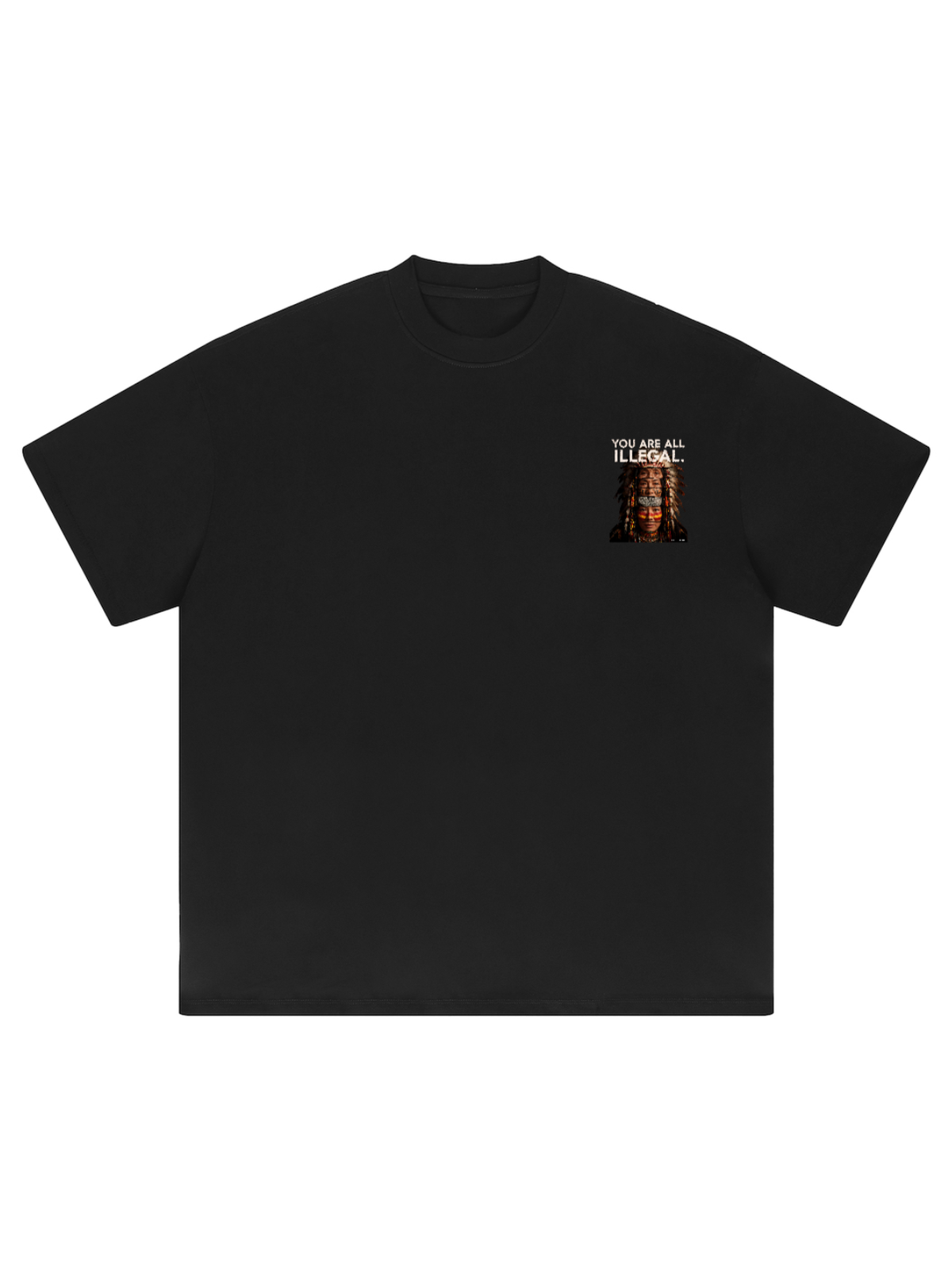 Apollo Moda  'You Are All Illegal' Oversized Heavyweight Graphic Tee – product view 3