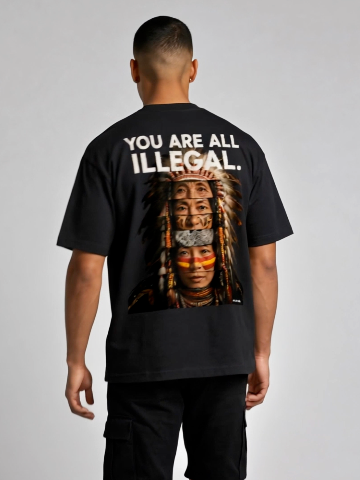 Apollo Moda  'You Are All Illegal' Oversized Heavyweight Graphic Tee – product view 5