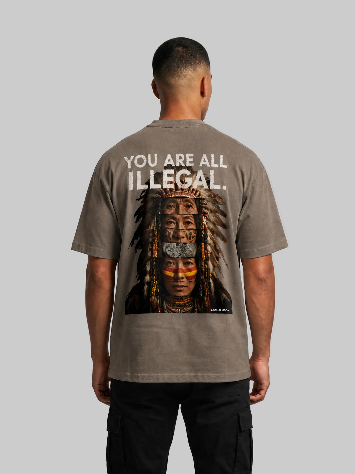 Apollo Moda  'You Are All Illegal' Oversized Heavyweight Graphic Tee – main view