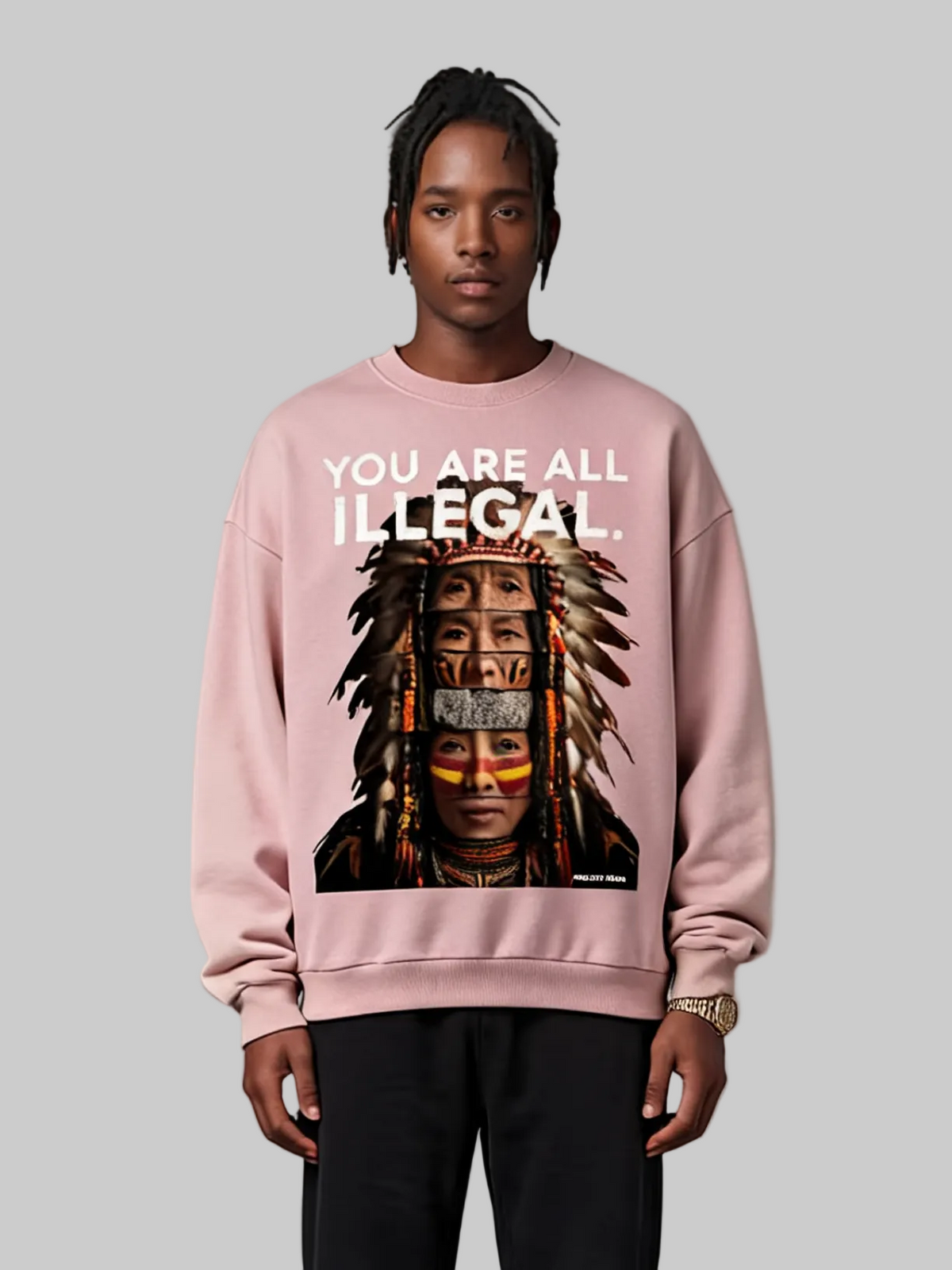 Apollo Moda  'You Are All Illegal' Oversized Sweatshirt – main view